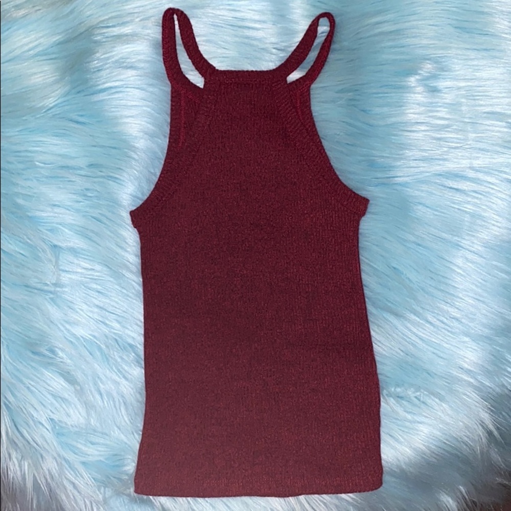 Sweet Claire Maroon dark red tank top SMALL - Picture 4 of 4